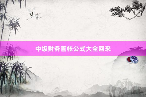 中级财务管帐公式大全回来
